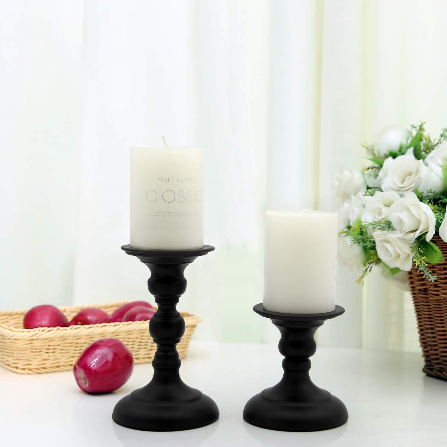 Amazon.co.jp: Vincidern ブラックキャンドルホルダー ピラー