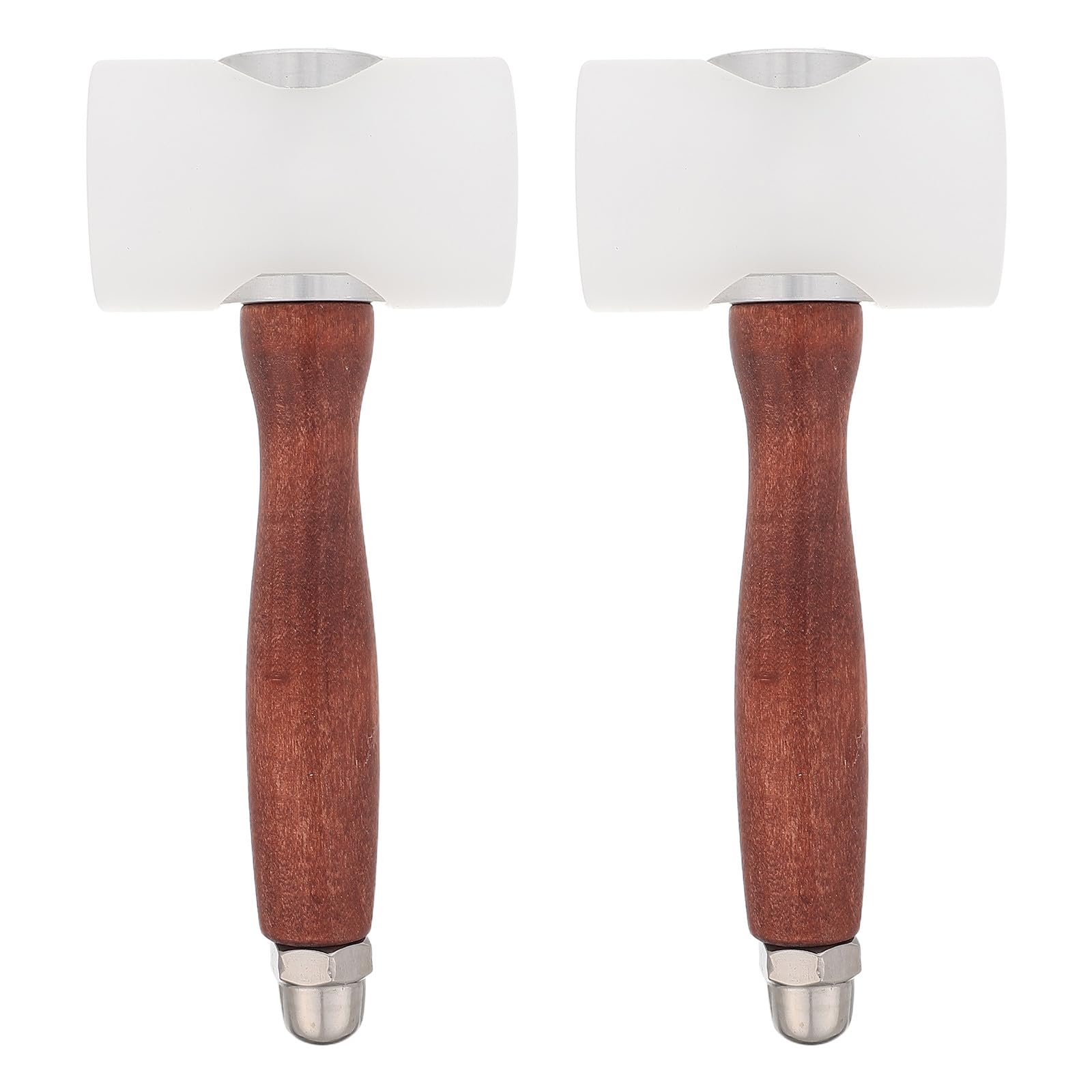 Lot de 2 maillets à sculpter le cuir, manche en bois, tête en T en nylon, pour le travail du cuir et la sculpture sur (outil DIY), longueur 19,5 cm (7,7 pouces).