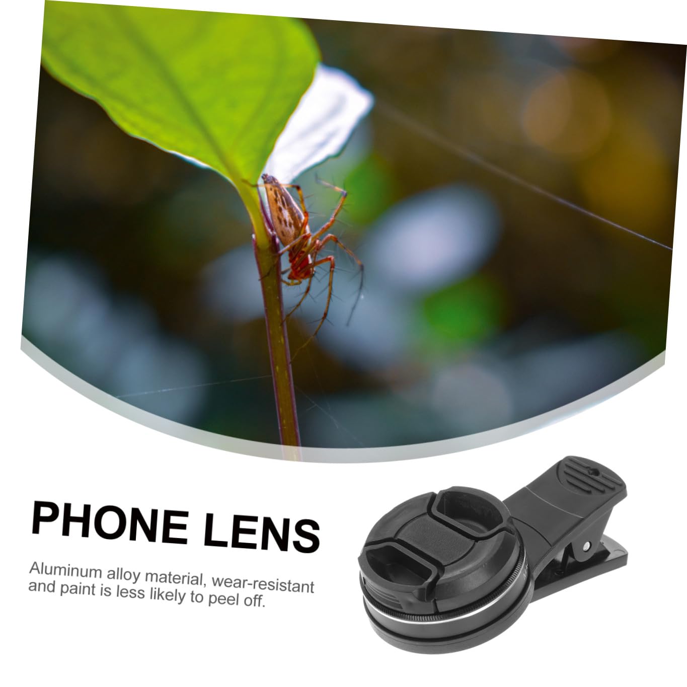 Obiettivo Macro 15x per Smartphone 37mm con Clip Nero | Lega di Alluminio e Lente Ottica, Bassa Distorsione e Riflessi, Foto di Dettagli Minuscoli