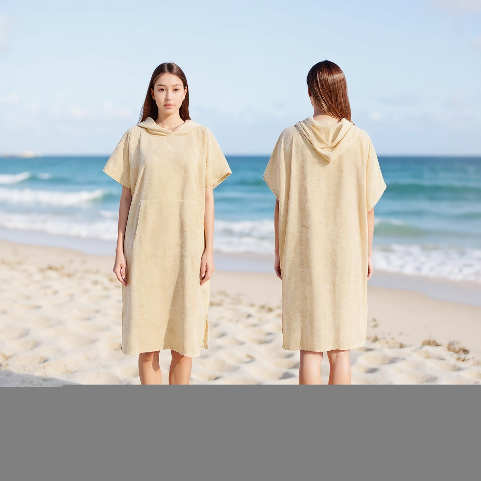 Poncho da Spiaggia Accappatoio In Fibra Fine Ad Asciugatura Rapida
