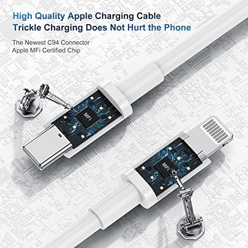 iPhone 13 Fast Charger Cable 1M 2Pack,[Apple MFi Certified]USB C to Lightning Cable for iPhone 13 Pro Max/12 mini/11 Pro/XS/XR/8 Plus/iPad/AirPod, Type C Port Support Quick iPhone Charging Lead 3 Foot