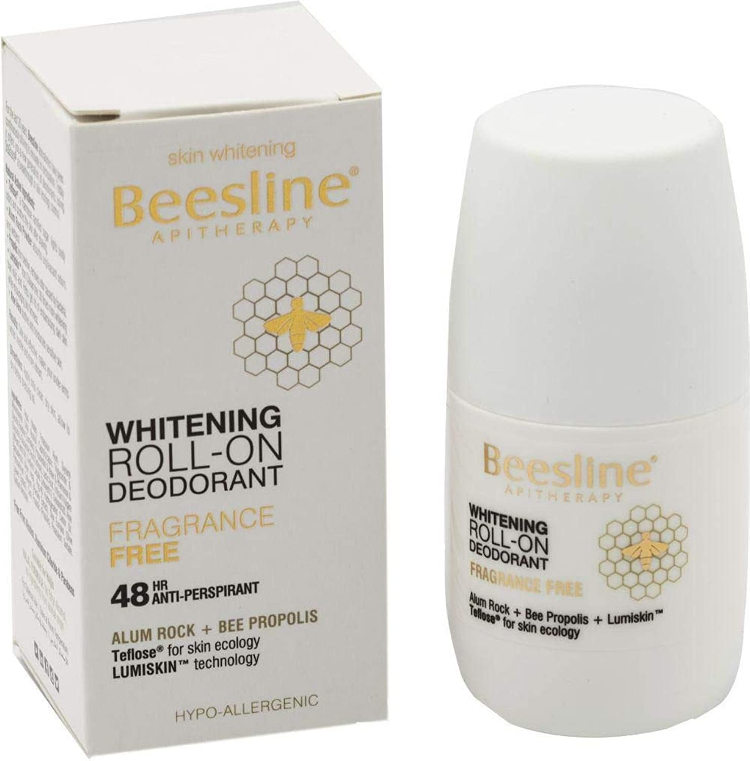 Beesline Whitening Roll-On Deodorant Fragrance Free 50ml