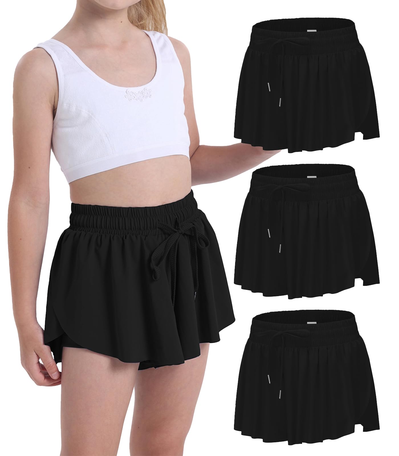 Flowy Shorts for Teen Girls Athletic Running Youth Butterfly Shorts