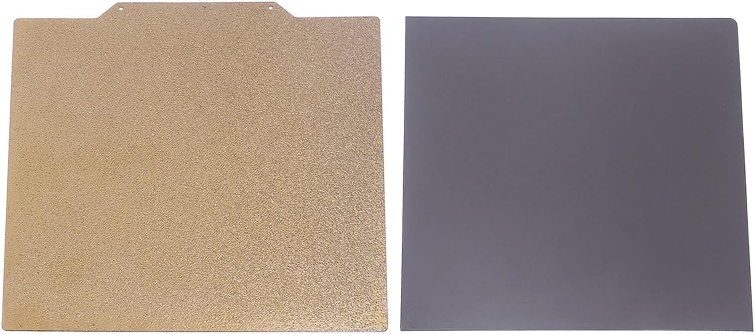 Double Sided Textured PEI Sheet 355x355mm with Flexible Spring Steel Build Plate for 3D Printers, Compatible with Vorn 2.4 350 Triden 350, Easy Adhesion Removal