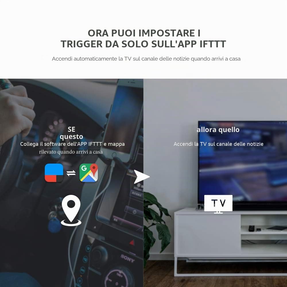 BroadLink RM4 pro - Telecomando universale IR e RF 433MHz, apprendimento codici, TV, AC, motori per tende, supporta Alexa