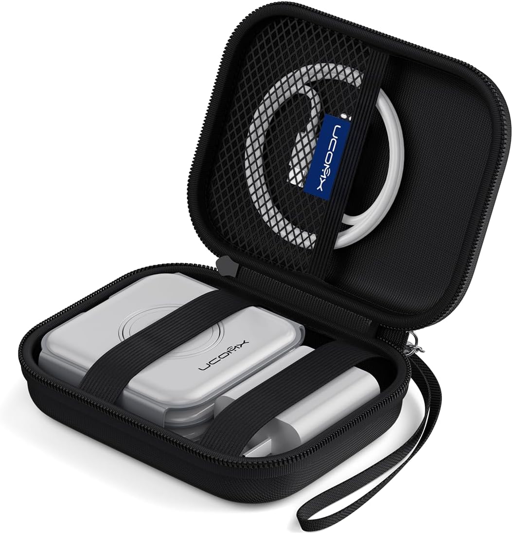 UCOMXTravel Case for 3 in 1 Wireless Charger,Hard EVA Carrying Charger Case,Portable Storage Waterproof Bag with Zipper,Soft Durable Pouch Bag for Foldable Wireless Charger,Adapter,Cable(Box Only)