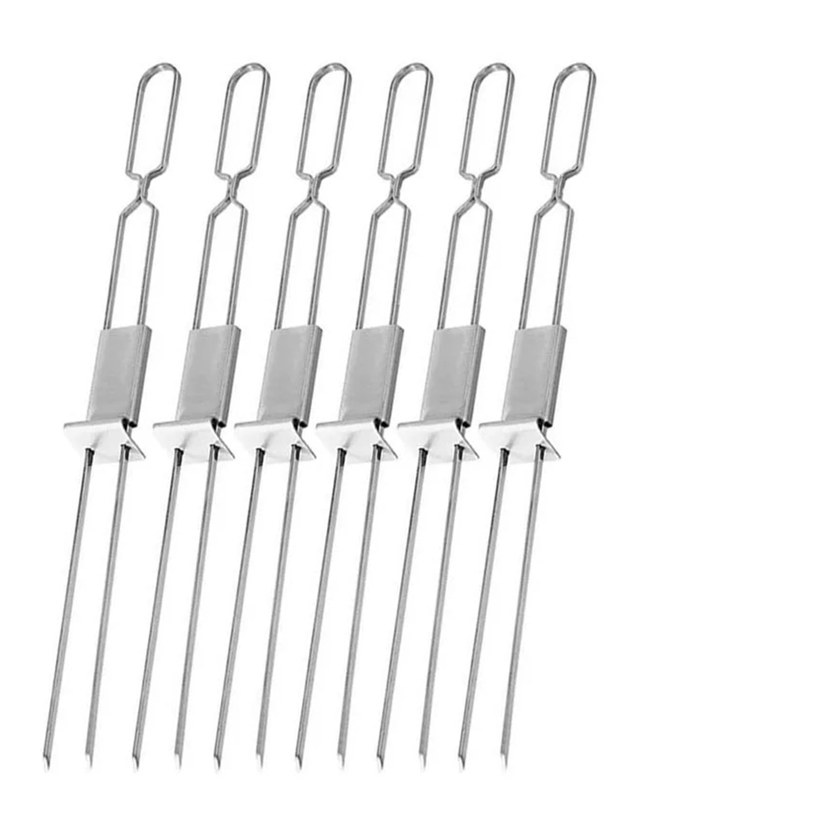 Fourchette de barbecue en métal à double tête pour grillades de camping