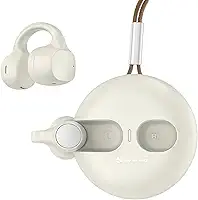 Fone de Ouvido Bluetooth 5.3 Sem Fio TWS Condução Óssea Esportivo Confortável e Ergonômico Resistente a Água 22 Horas de Bateria de Longa Duração (Branco (Off White))