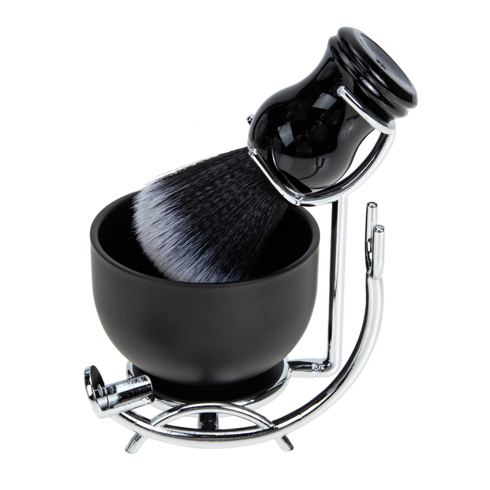 Pennello e Ciotola da Barba Kit da Barba per Uomo Pennello da Supporto Ciotola per Rasatura di Accessori da Setole Naturali