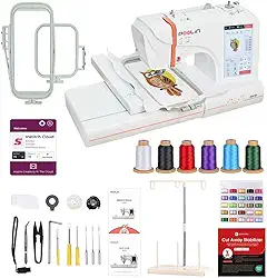 Poolin Máquina de bordar EOC05 Área máxima de bordado 10 x 23,5 cm, tela sensível ao toque de 7 polegadas vem com transferência de design WiFi, inclui todos os acessórios suprimentos e treinamento