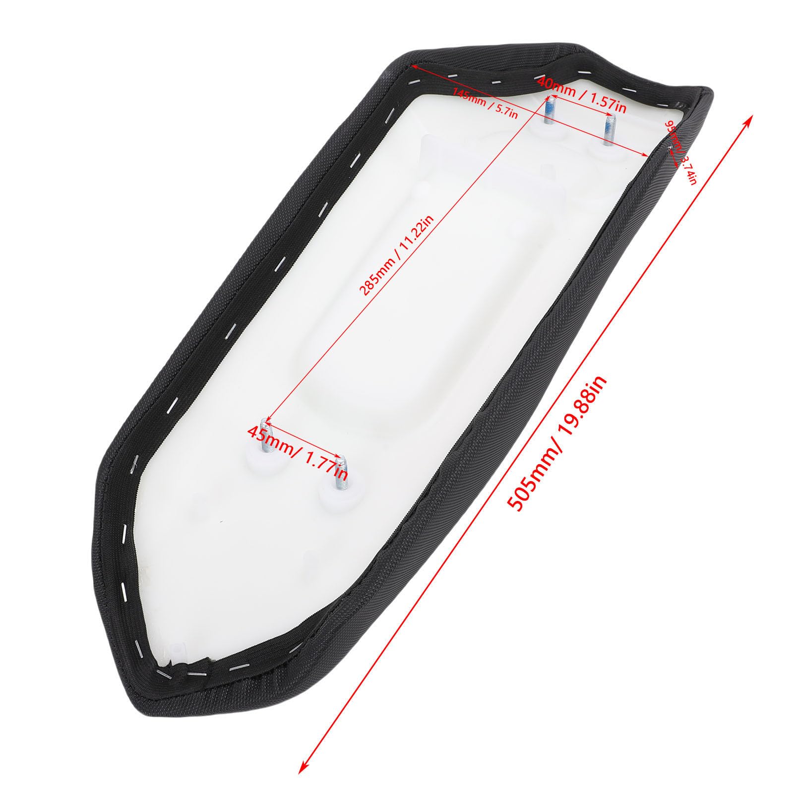 PU Leather Motorcycle Seat Cushion High Durability Black