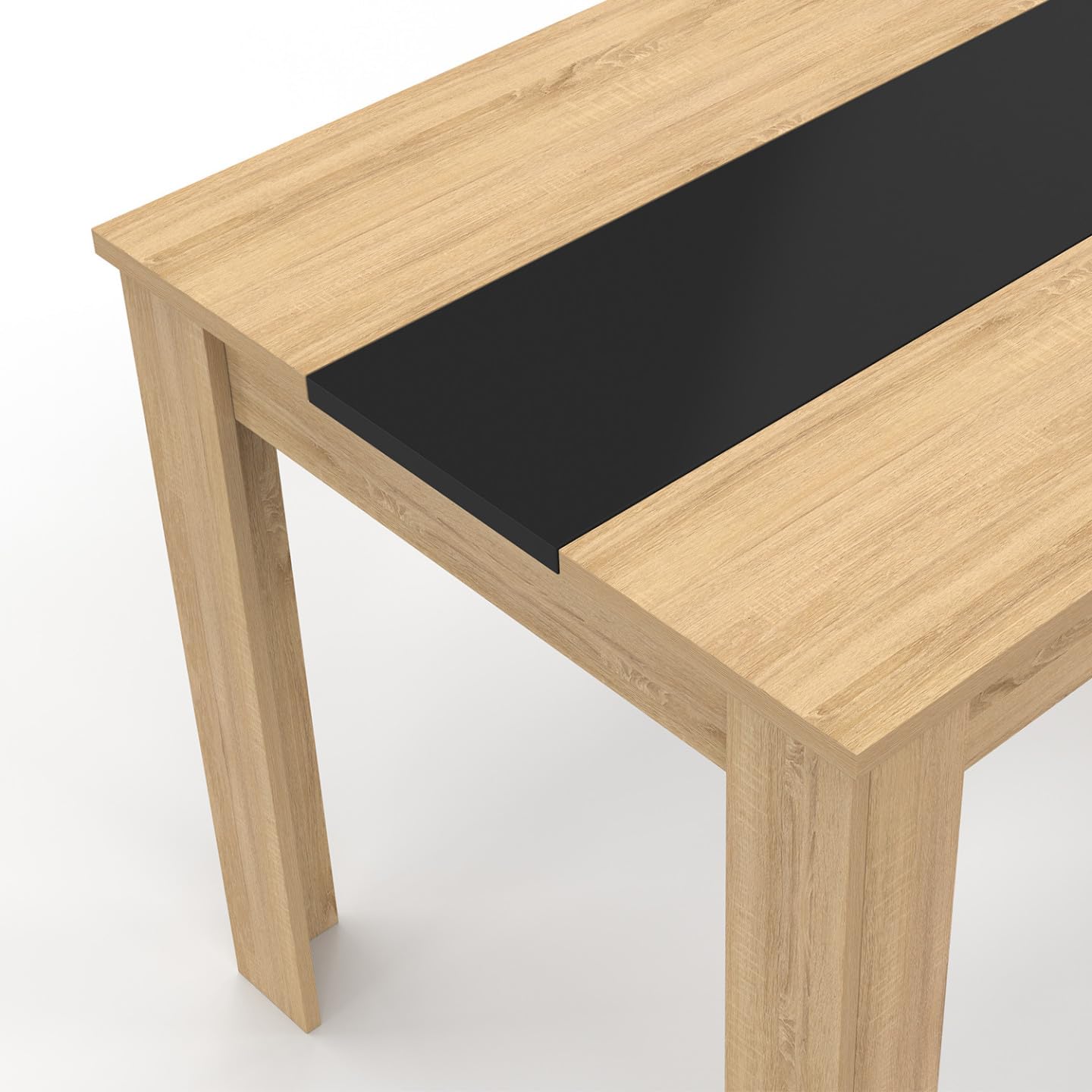 IDMarket - Tavolo da pranzo rettangolare ROZY 4 persone faggio e nero 110 cm