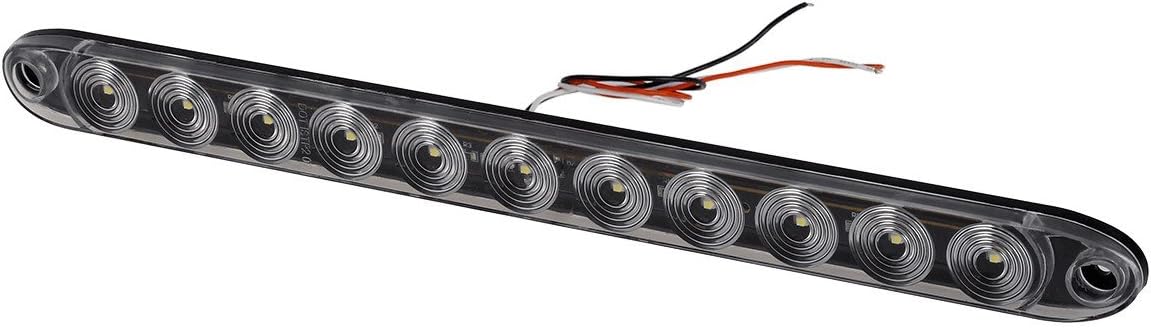 Partsam 2Pcs 15" Inch White Led Trailer Reverse Backup Light Bars Clear Lens, Sealed 11 LED Flange Mount Trailer Truck 15" Inch Reverse White Light Bar Utility Marker Light Bar RV Front Access Light