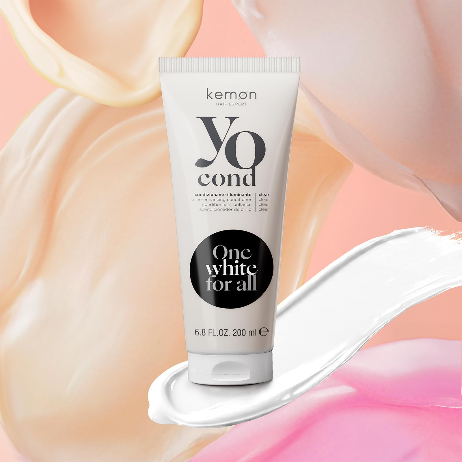 Kemon Yo Cond Clear - Maschera Riflessante Professionale con Formula YoVeg e Velian Complex, Nutre e Illumina i Capelli in 3 Minuti, 88% Ingredienti Naturali, 200 ml