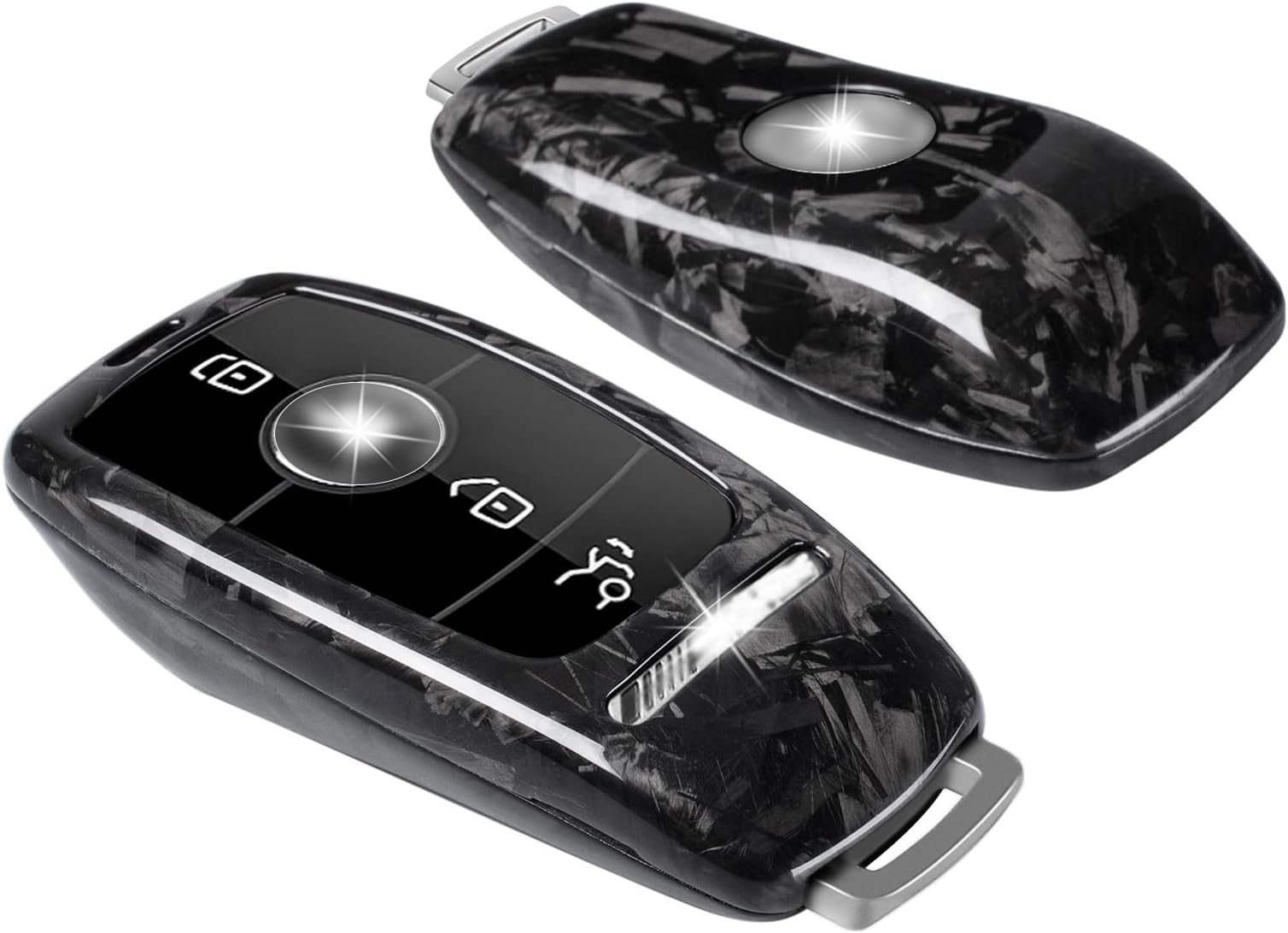 T-carbon Key fob Cover Compatible with Mercedes Benz AM G,Real Carbon Fiber Key Fob Protector Compatible with Benz AM G Key Case CLS Class E Class E63S GLE 350 S Class Key Case