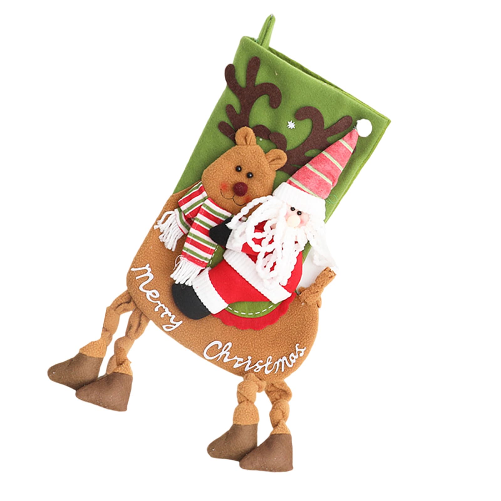 carotoe Present Bag Large Santa Head/Snowman/Deer Christmas Stocking for Family Celebration Indoor and Outdoor Decoration Holiday Accessories