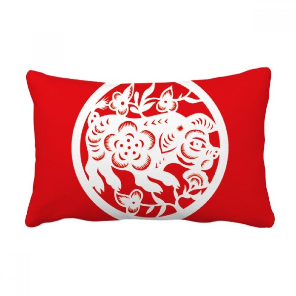 Coussin lombaire zodiaque porc chine art de 16x24 pouces pour canapé élégant