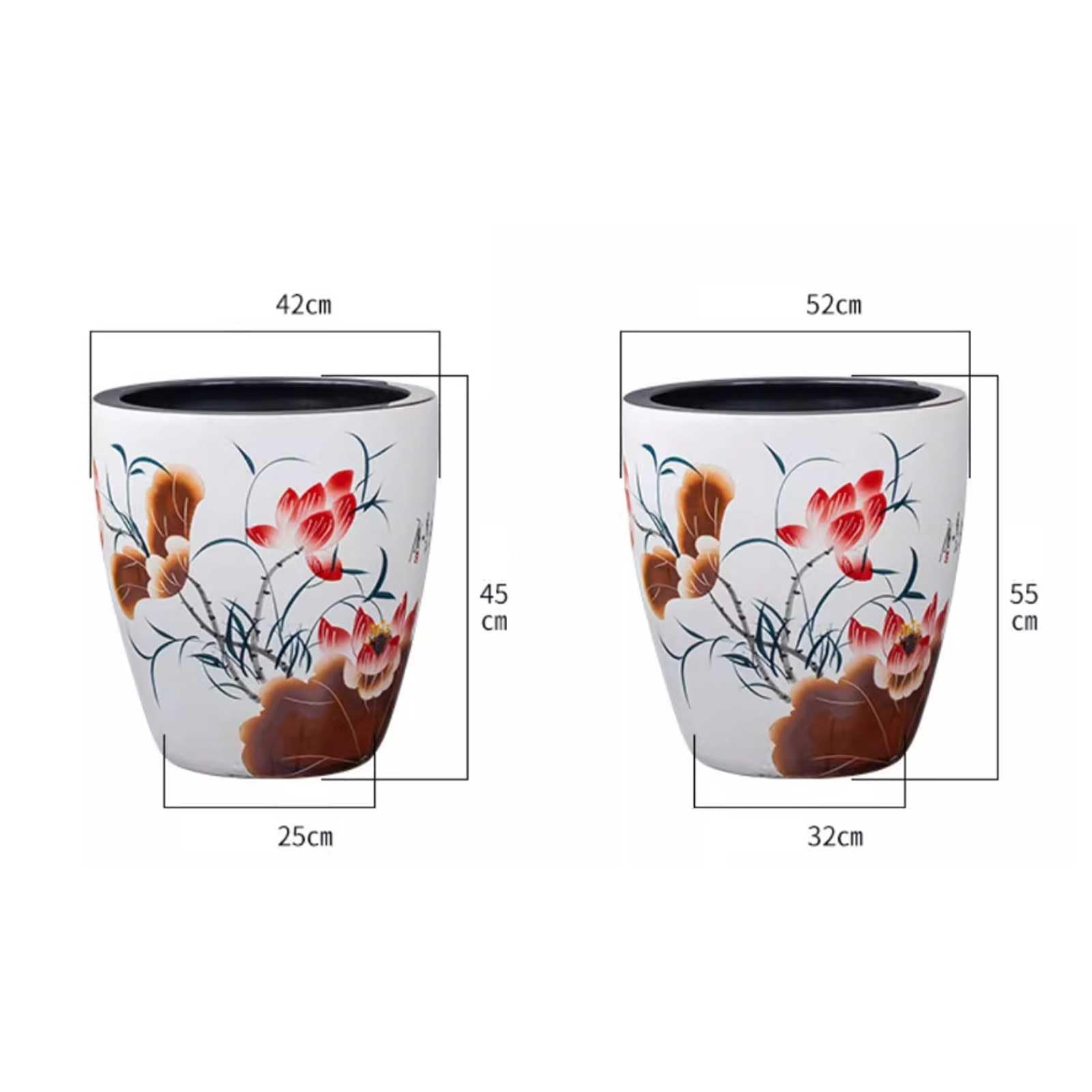 Akwarium Chiński styl podniesiony ceramiczny zbiornik na ryby patio ogród akwarium akwarium zbiornik na wodę zabytkowy taras ozdoby do salonu do ekspozycji na biurku(S)