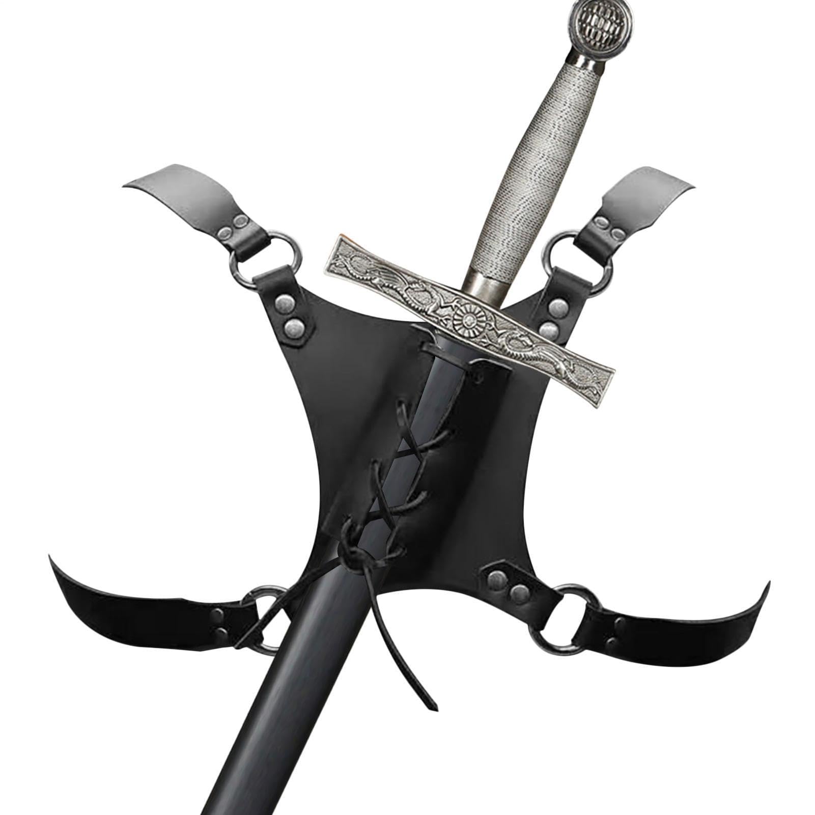 Vaina para hombro cinturón de cuero medieval portaespadas para correa de disfraces