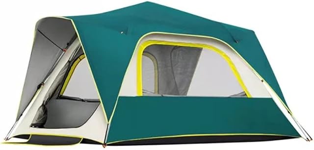 Fit4home 4 Man Tent with Porch Awning - Pop Up Family Dome Tents for Camping 4 Person/People/Adults/Four Berth, Lightweight Double Skin Water Resistant 1500-2000mm Quick Pitch | WYZP-42