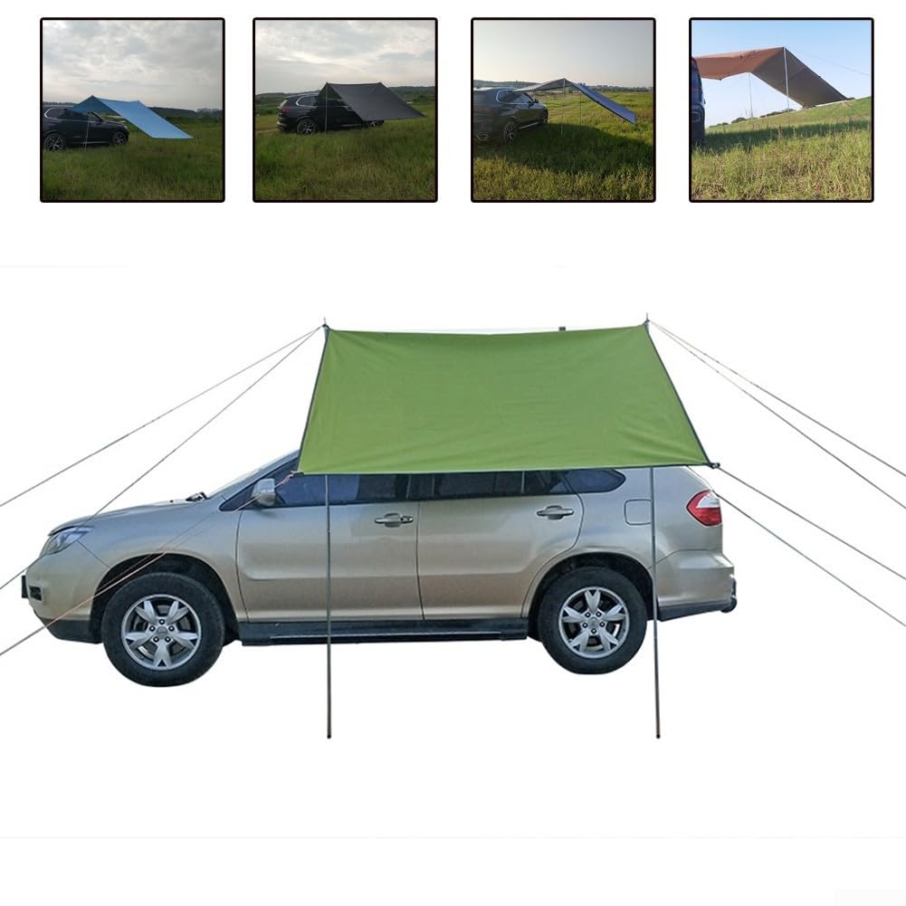 DAZZLEEX Auvent latéral de voiture portable pour camping en plein air – Tente de toit imperméable, gris