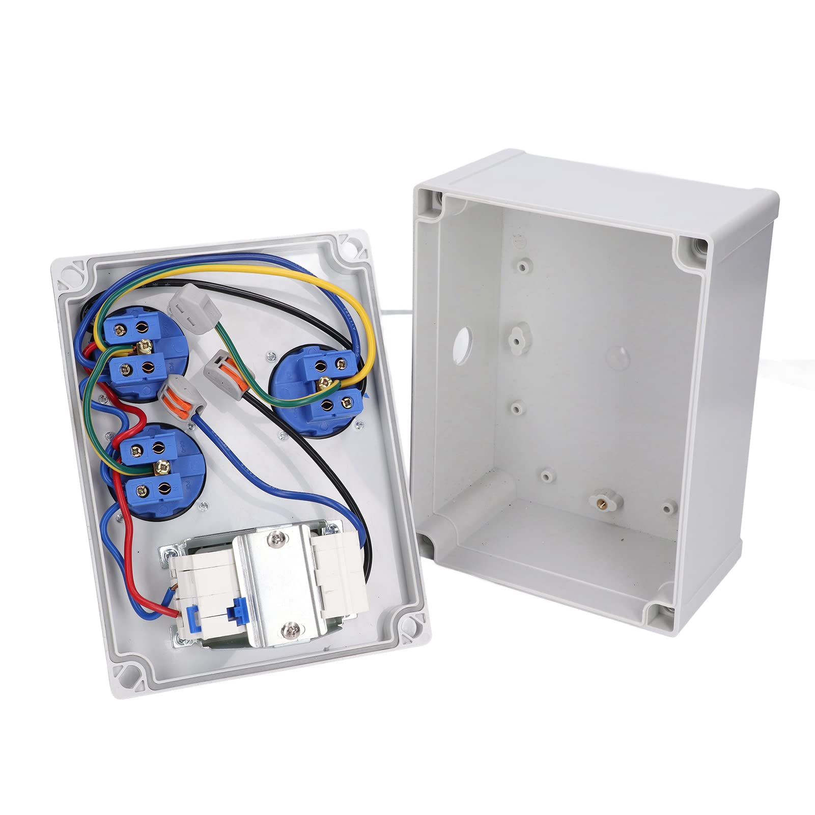 Presa da Muro Tedesca 200-250V 16A IP67 Presa di Corrente 40A 1P+N RCD con Coperchio a Chiusura Automatica per Uso Esterno in Garage da Giardino