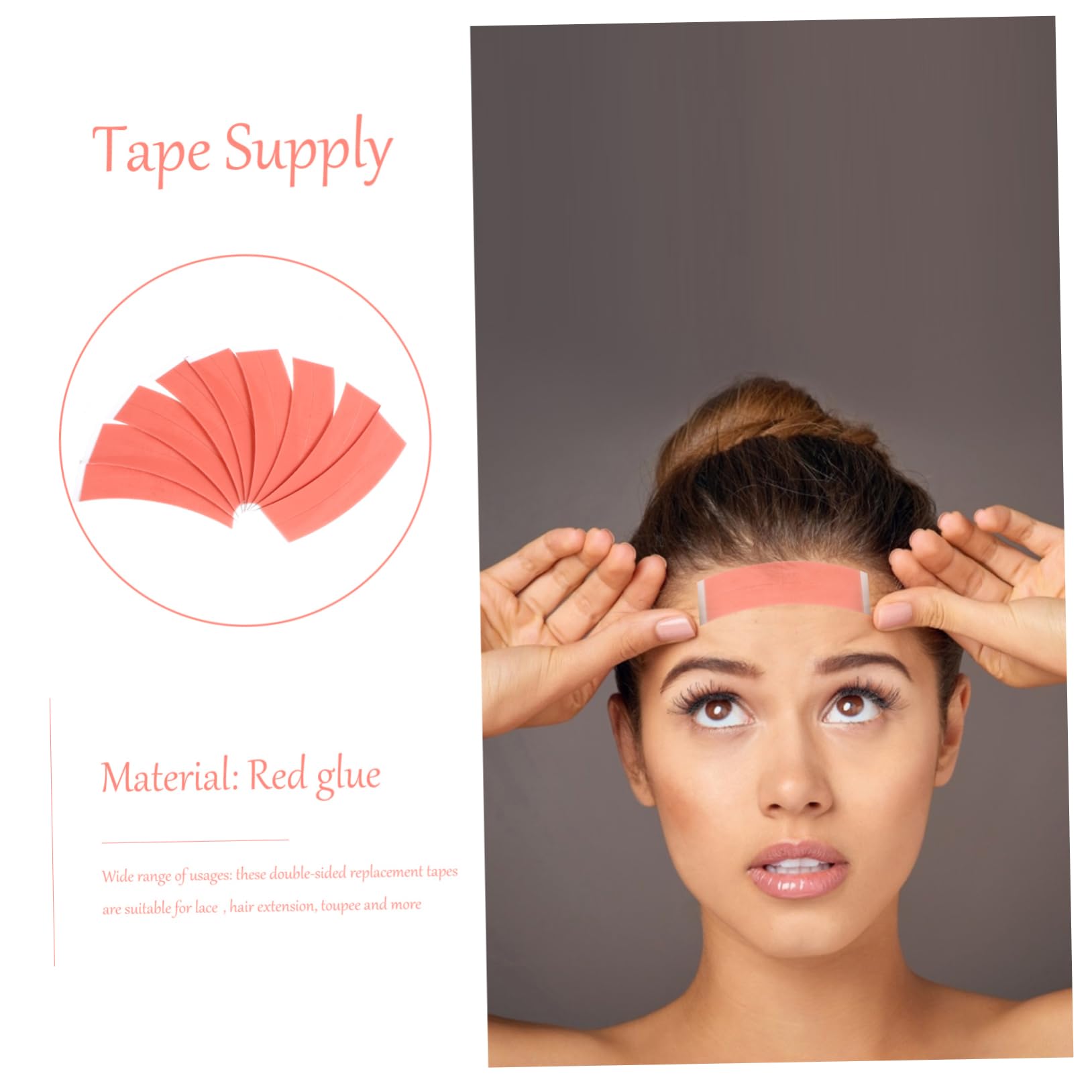 SOESFOUFU 36pcs Wig Film Double Side Tape Lace Front Tape Hair Extension Tape Lace Front Support Tape Waterproof Lace Wigs Tape Double-Sided Tape Invisible Lace Wig Two Sided Tape Red Gum