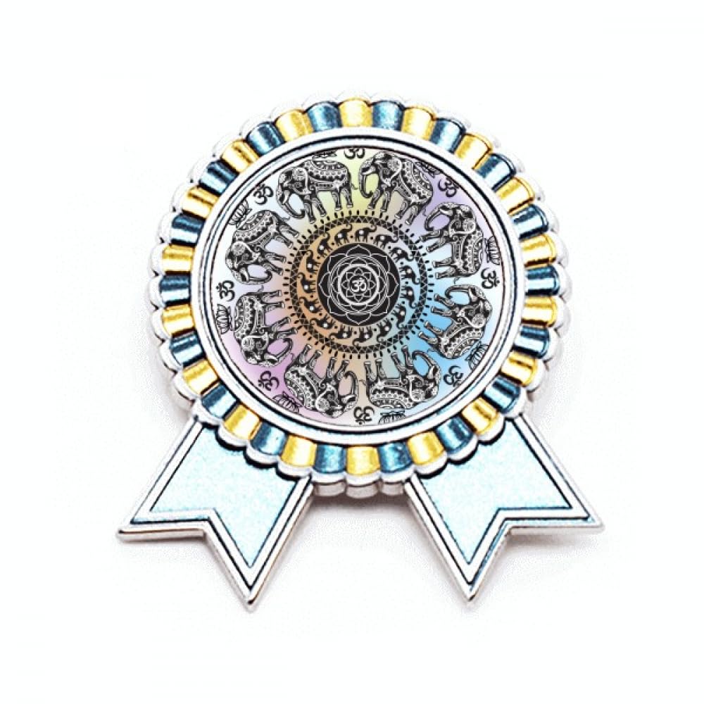 Broche éléphant grand cercle en métal taille M idée cadeau original - 4