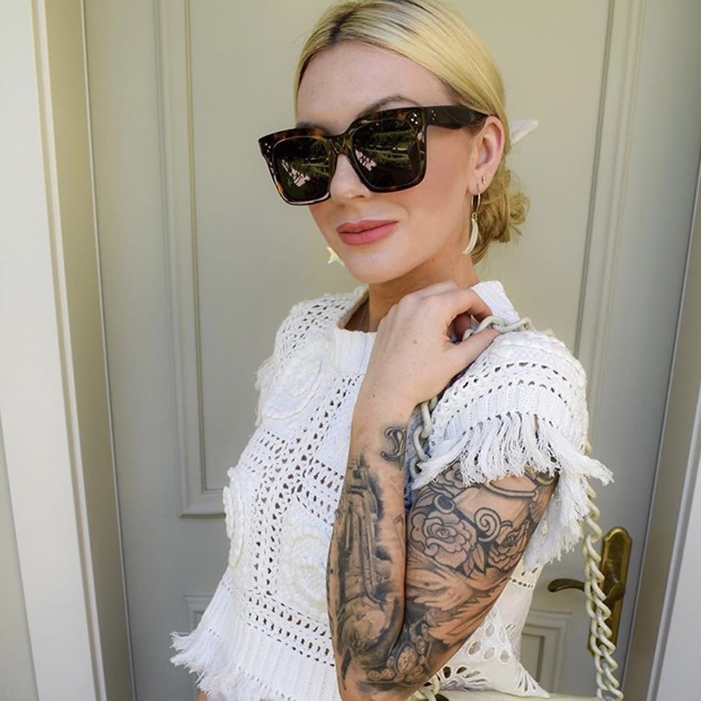 Vintage Women Oversized Sunglasses Designer Luxury Square Sun Glasses UV400 Protection Flat Lens - Image 3