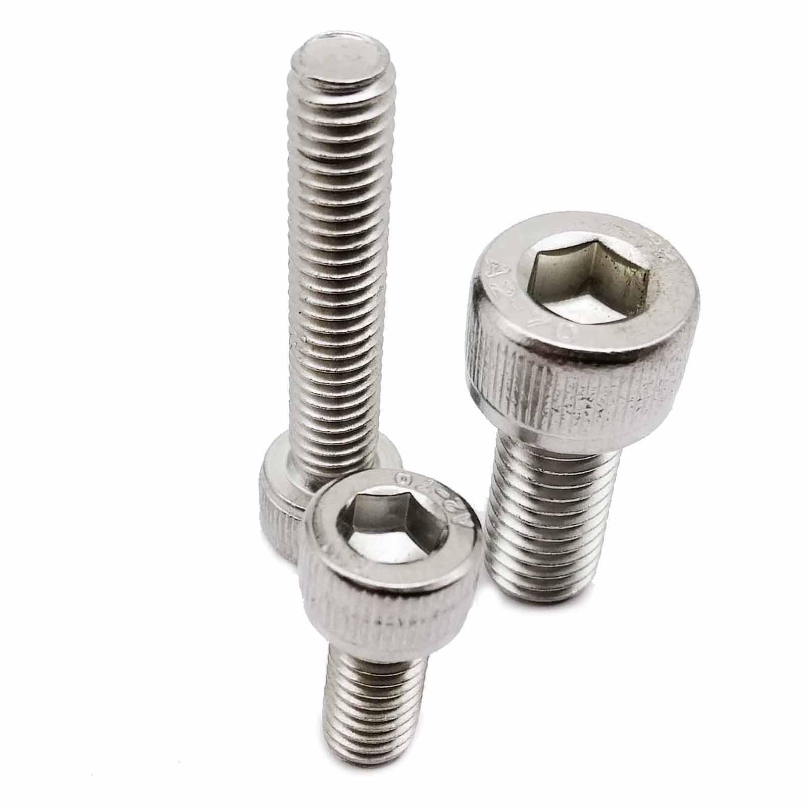 Tornillo autorroscante 1/5/10/50 piezas M3 M4 M5 M6 M8 A2-70 304 hexagonal de acero inoxidable cabeza hexagonal cabeza hexagonal tornillo Allen longitud de rosca 10-150 mm cubierta de tornillo (6 mm