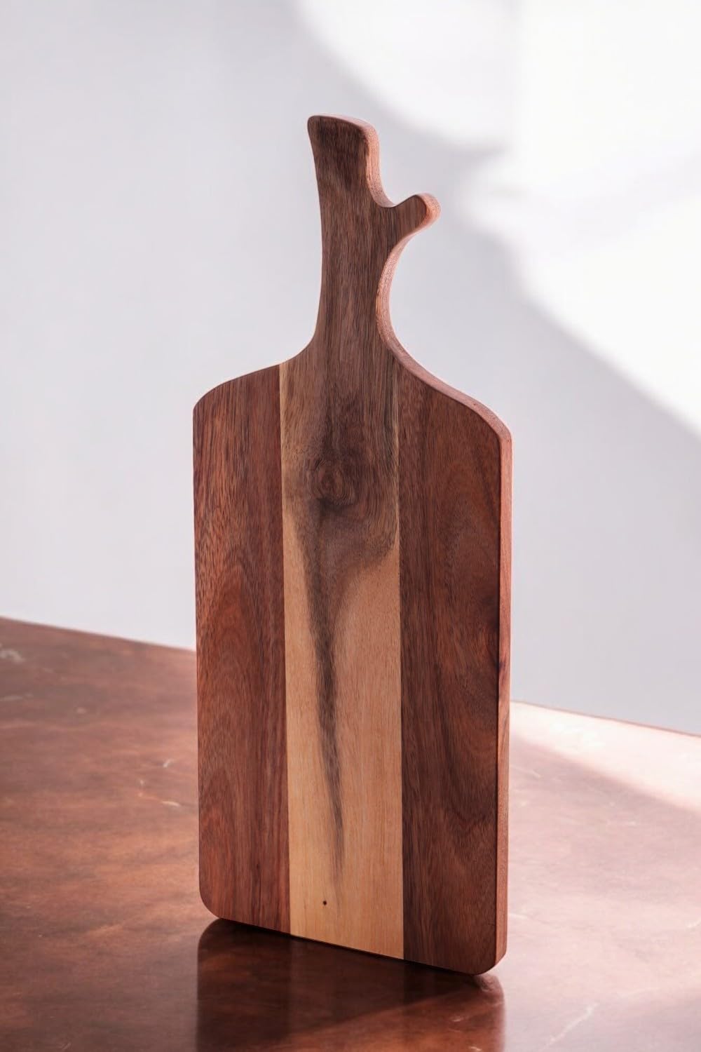 Deconox Doğal Akasya Ahşap Kesme Tahtası Saplı, Et, Peynir, Ekmek, Sebze ve Meyve Servis Tepsisi için Ahşap Mutfak Doğrama Tahtası (46 * 18.5 * 1.5cm)