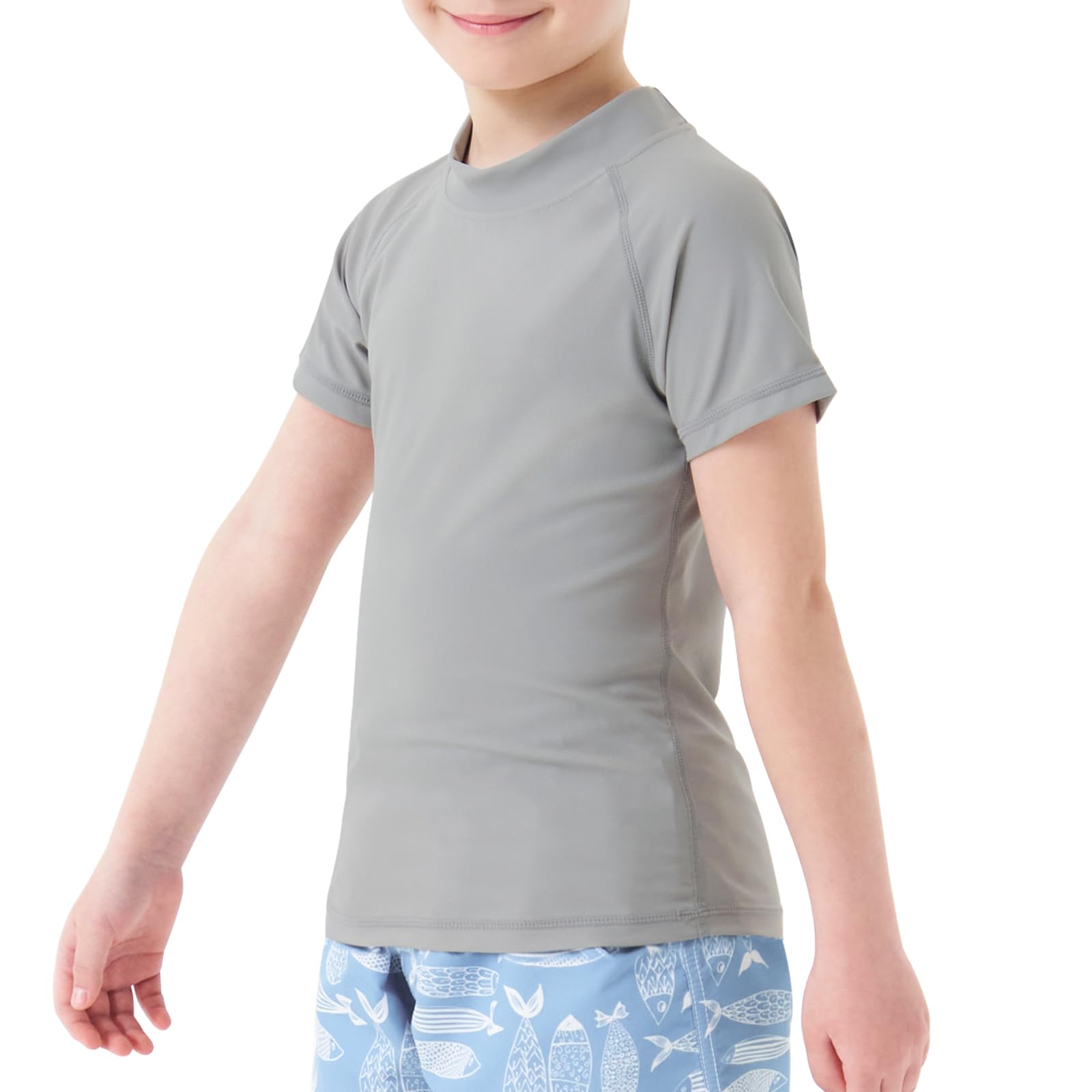 MEETWEE Jungen Schwimm Kurzarm/Langarm Shirt Kinder Schwimm UV Tshirt Kinder Badeshirt RashWeste Surfen Tshirt Schnelltrocknend Strand Shirt Wassersport Top