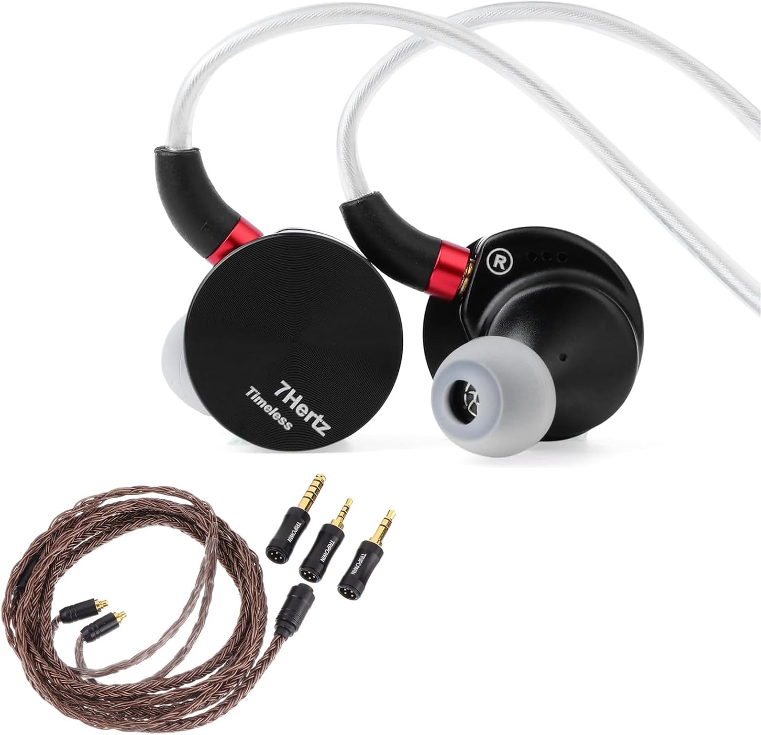 Linsoul 7HZ Timeless 14.2mm in Ear Earphones(3.5mm) + TRIPOWIN C8 Cable (with Mic, 3.5mm Plug, MMCX Connector)