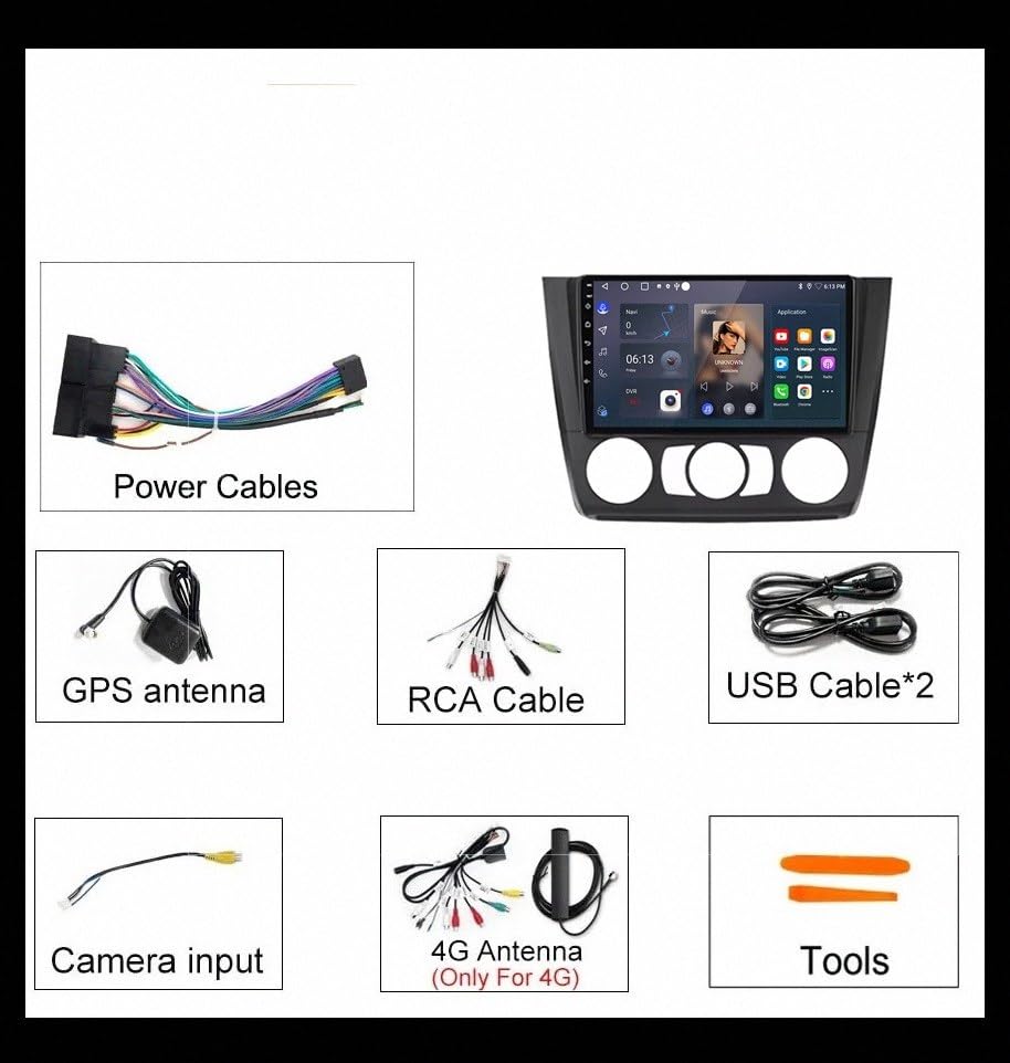 Navegador GPS para BMW Serie 1 E87 E81 E82 E88 pantalla táctil con mapas Europa 2004-2011 7