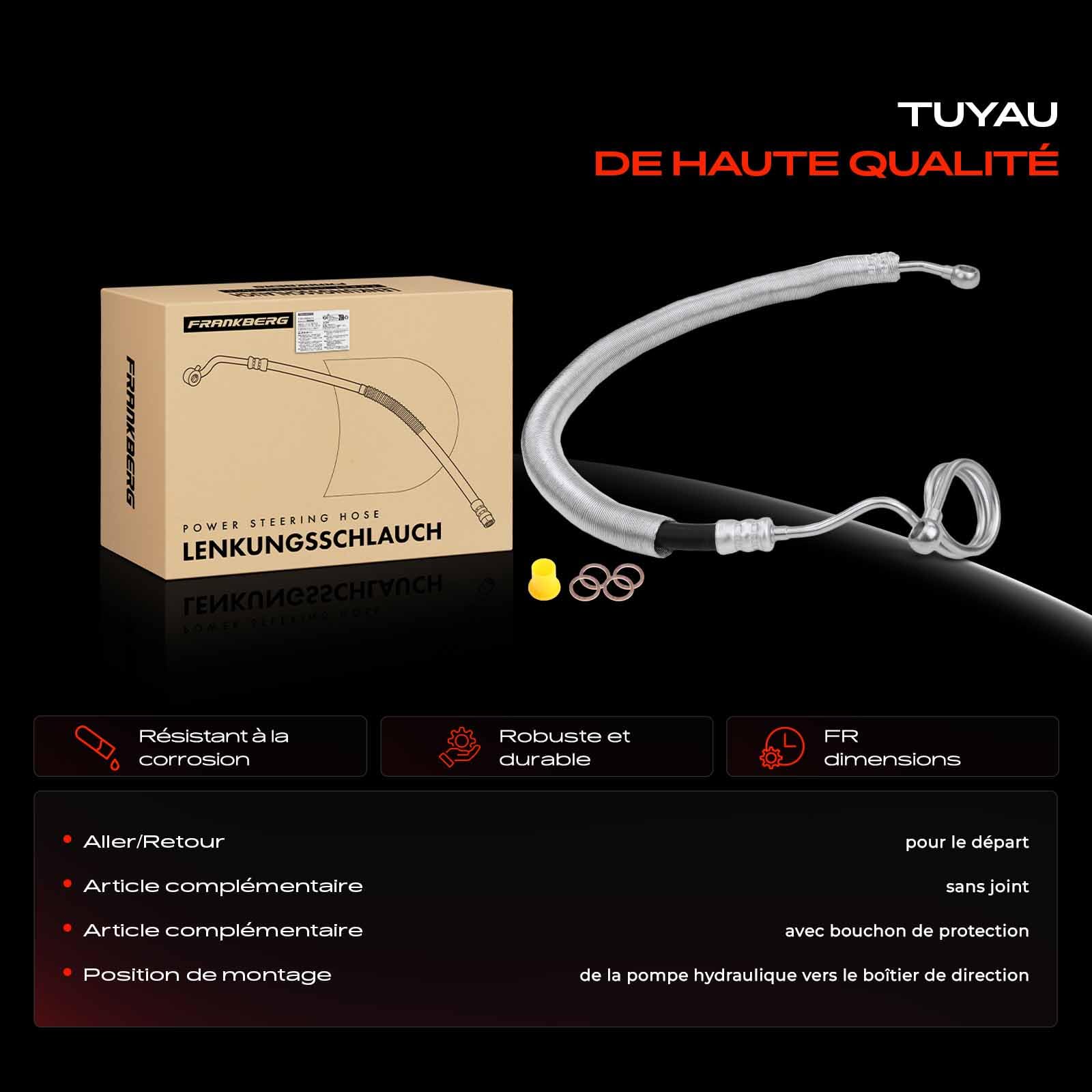 Frankberg Tuyau hydraulique Direction Compatible avec A4 Avant 8E5 A4 8E2 Remplacer# 8E1422893