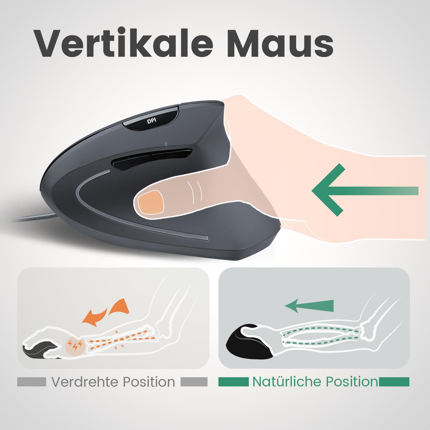Perixx Periduo-606, Ergonomisch Draadloos Compact Toetsenbord En Verticale Muis Desktop Set Gedeeld Toetsenveld 4 Weg Scrolwiel Aanpasbare Polssteun En Platte Toetsen Met Verticale Muis