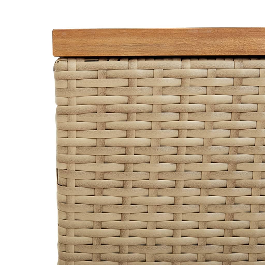 Gecheer Contenitore da Giardino Beige 110x50x54 cm Polyrattan e Acacia