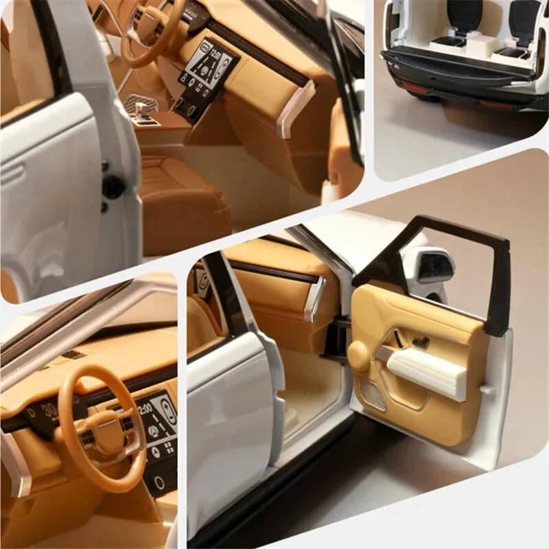 Image of FEXXA 1:24 Scale Range Rover SUV Die-Cast Metal Car with Sport car Openable Doors Light and Sound,Pull Back Function Indoor Outdoor Toy for Kids (Black /Golden)