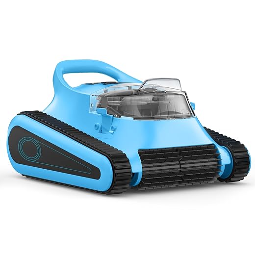 Pool Vacuum for Inground Pools: HISION Cordless Automatic Robotic Pool Cleaners for Swimming Pool Wall and Waterline Cleaning with 150 Mins Long Battery 180W Suction for Pools up to 2000 Sq.ft Blue