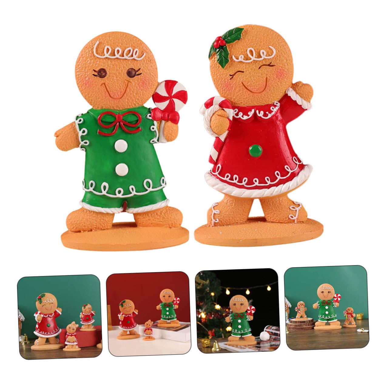 PRETYZOOM 2 Piezas Adorno De Hombre De Jengibre Navideño Adorno De Mesa para Fiesta De Navidad De Escritorio para Decoración De Ventana
