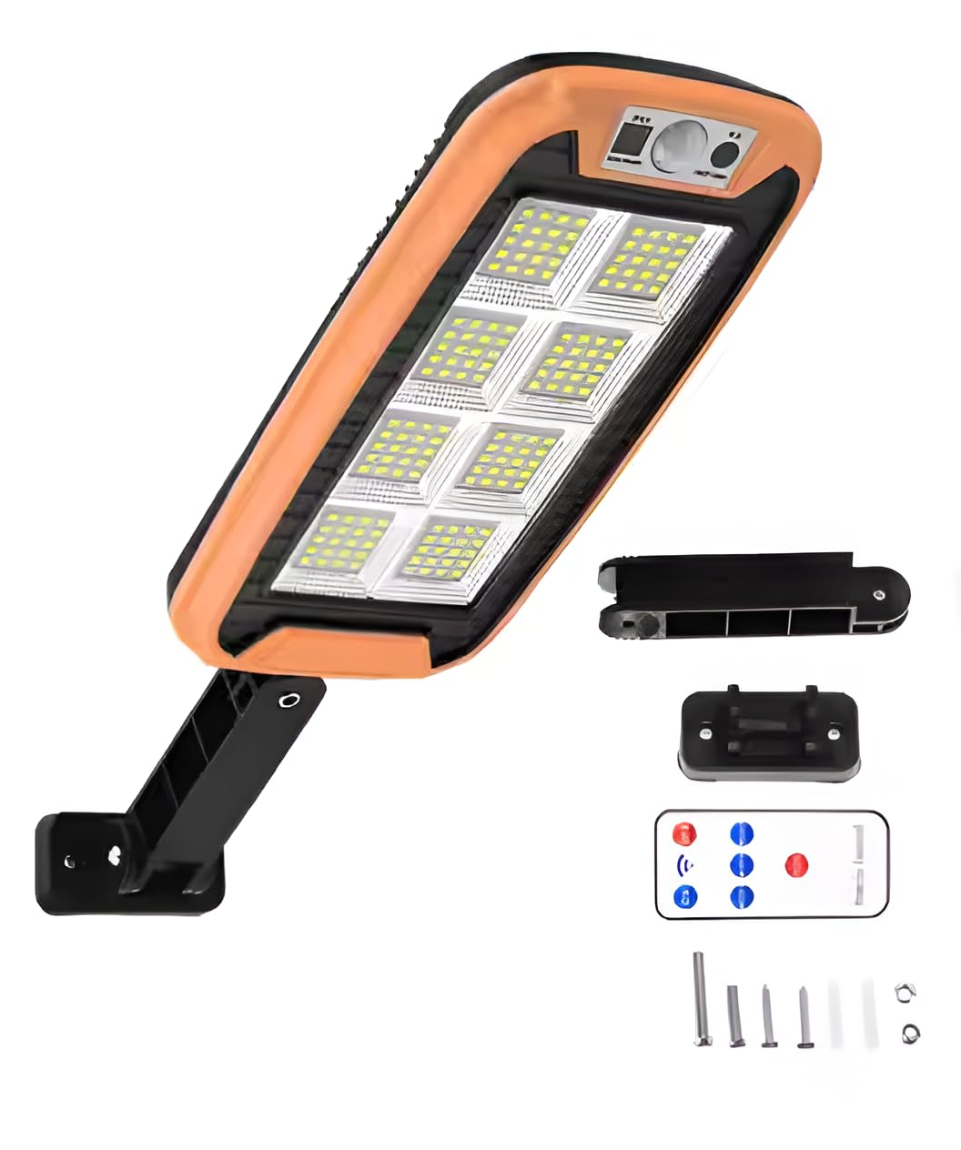 LIGHTSKART Solar LED Street Light/Lamp 20Watt All in One Automatic Motion Sensor with Remote Control and Mounting Bracket, IP65 Waterproof for Home Outdoor Use (20W-Orange)-image-43