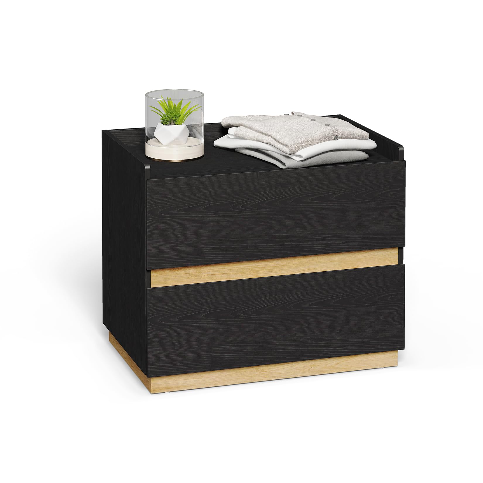 Low 2 Drawer Dresser Black