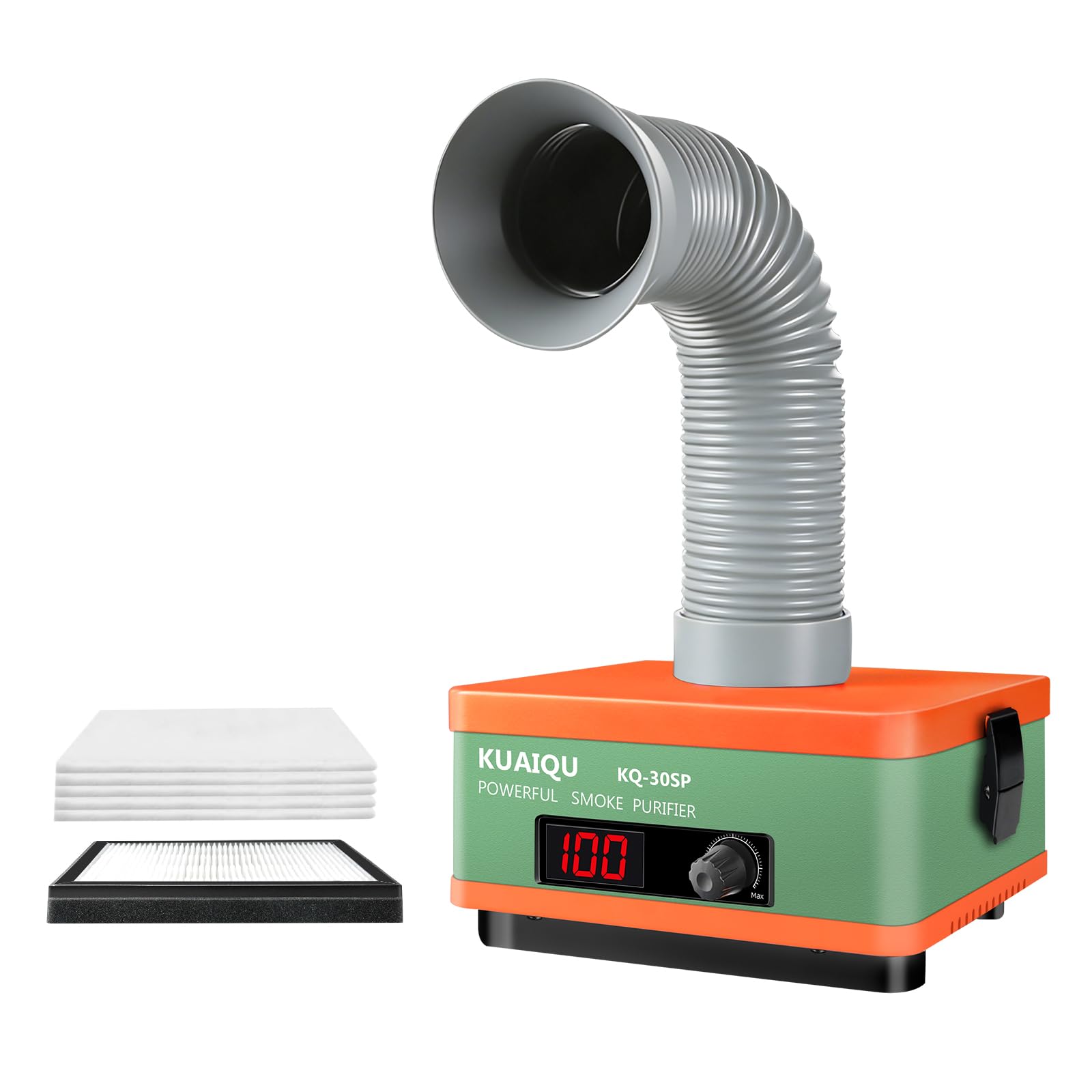 Extractor de humo de soldadura, HEPA 2 en 1 y extractor de humo de carbón activado con recordatorio de filtro inteligente, amortiguador de humo de soldadura de escritorio para soldadura, bricolaje