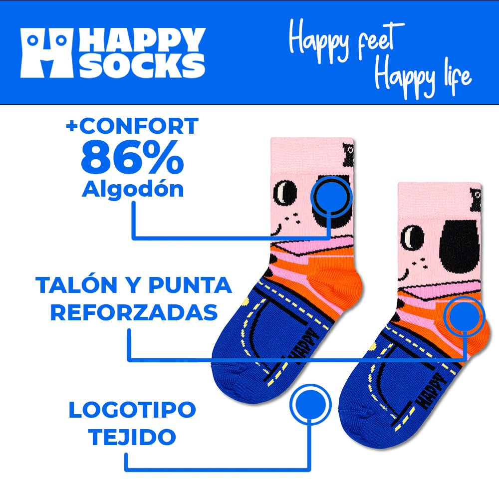 Happy Socks Djuret Socks – Chaussettes en coton dans des coffrets cadeaux colorés et amusants – avec imprimé chien et chat