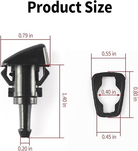 Miniatura 2 de Paquete de 2 boquillas para limpiaparabrisas delantero, boquilla rociadora de parabrisas compatible con Jeep, Chrysler, Dodge, Ram - Reemplaza OEM #