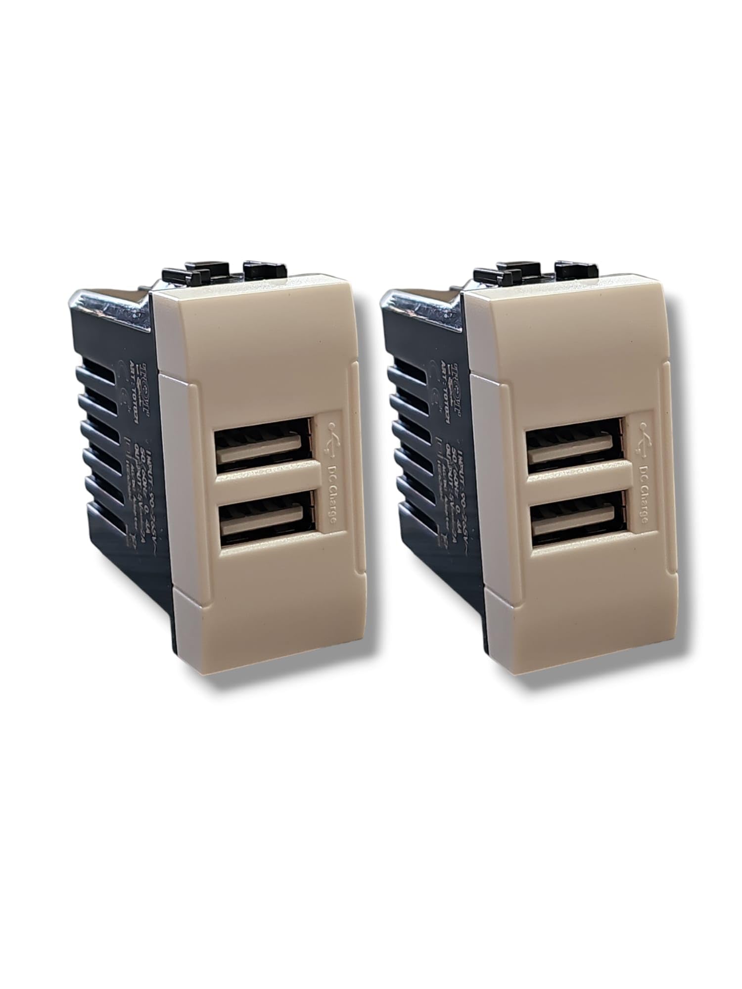 2 Prese USB Da Muro Doppie 5V 4A – Compatibili Con Bticino Living Light. Colore Nero. Ricarica Sicura E Veloce, Occupano Una Sola Posizione.