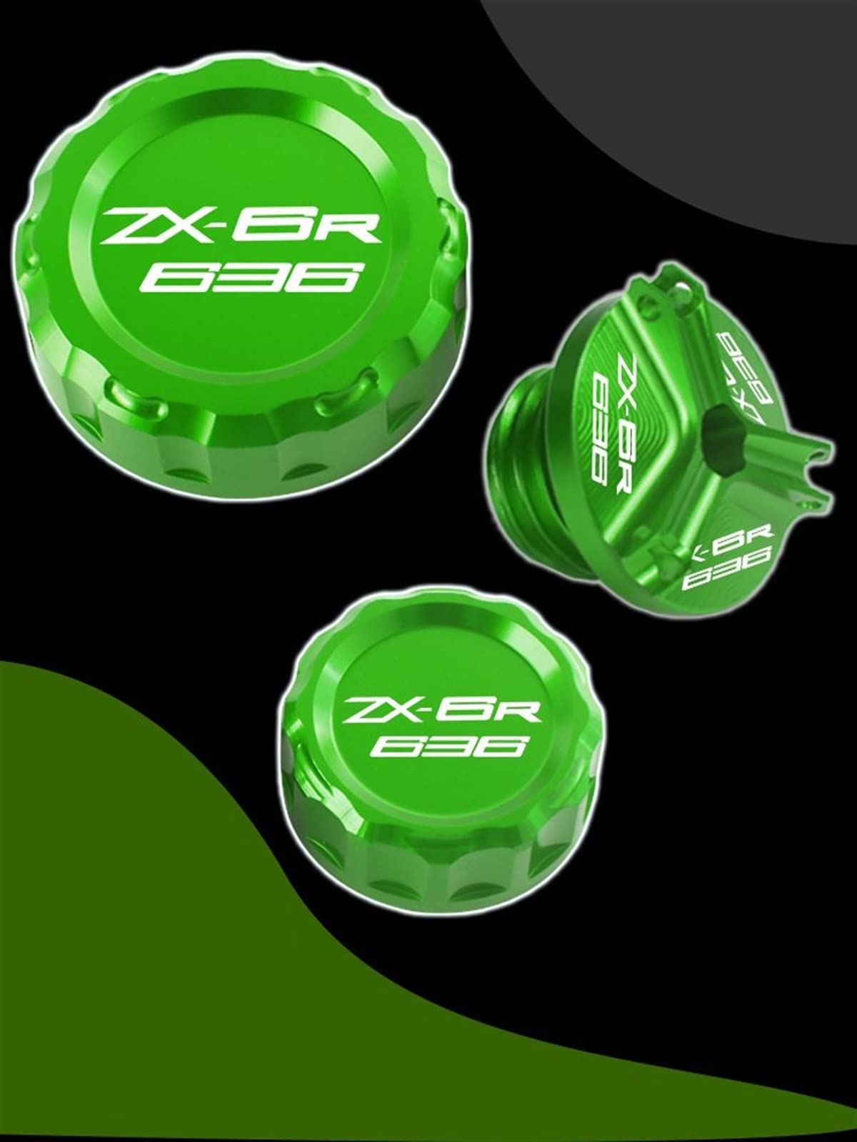 2025キャップ ZX-6R Brake Reservoir Caps Red CNC Aluminum Brake Reservoir Covers