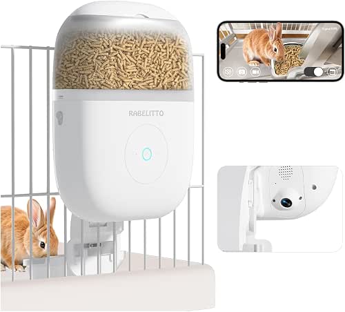 Hanging Automatic Rabbit Feeder with 1080P HD Camera,WiFi Smart APP