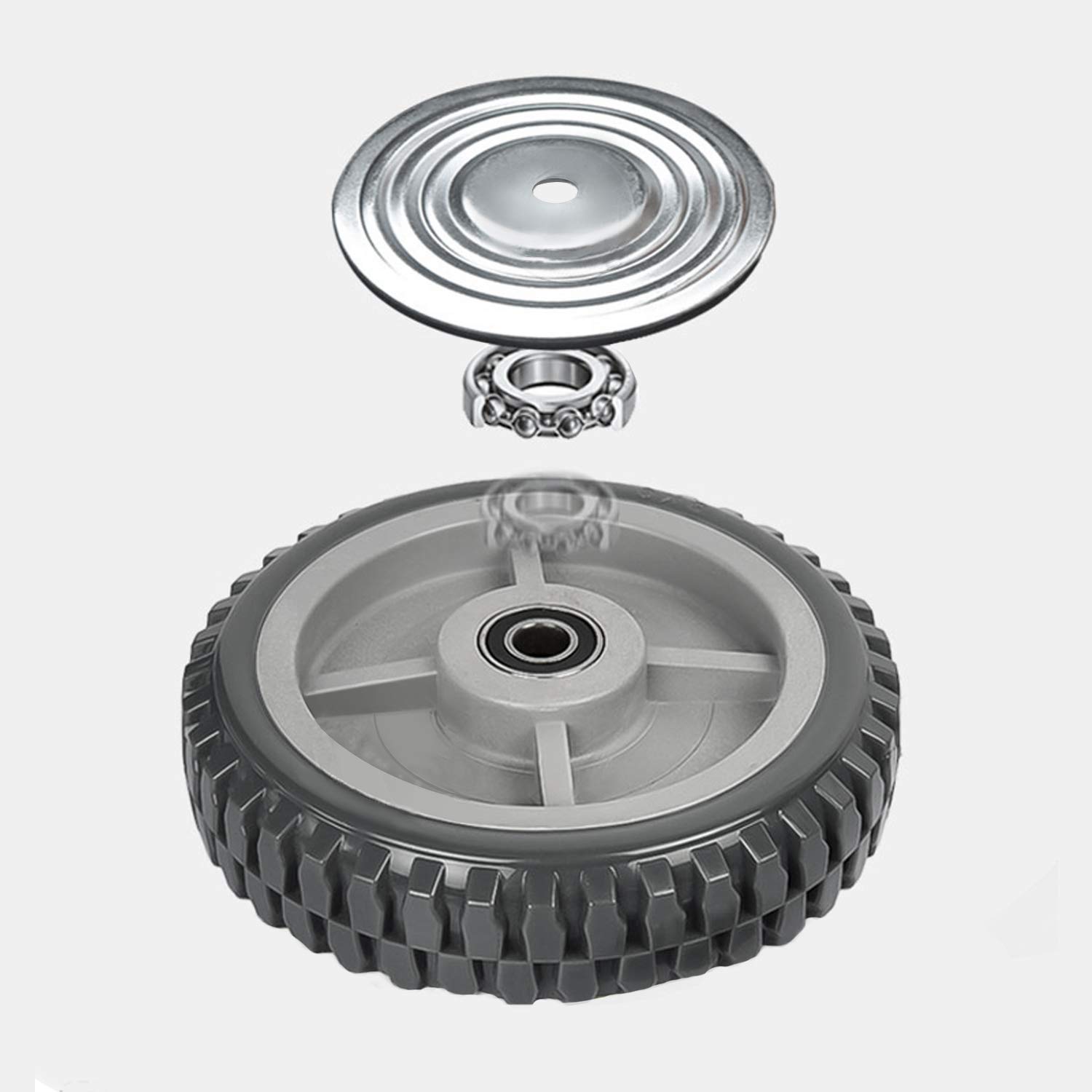 Nisorpa 4 ruote girevoli da 150 mm con freno, girevoli a 360°, in gomma piena, portata 1000 kg (2 ruote girevoli, 2 ruote freno)
