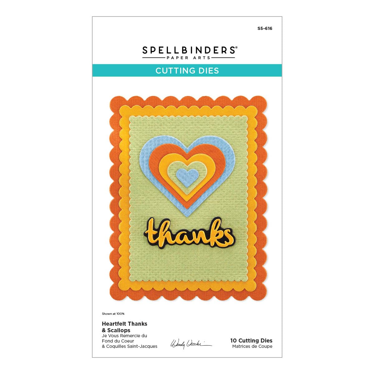 Spellbinders Metal Heartfelt Thanks & Scallops Etched Dies From The From The Garden Collection By Wendy Vecchi